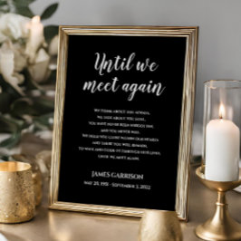 Schwarz, bis wir uns wieder treffen Feier des Lebe Poster