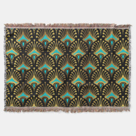 Schwarz-Blau-Art-Deco-Muster Decke