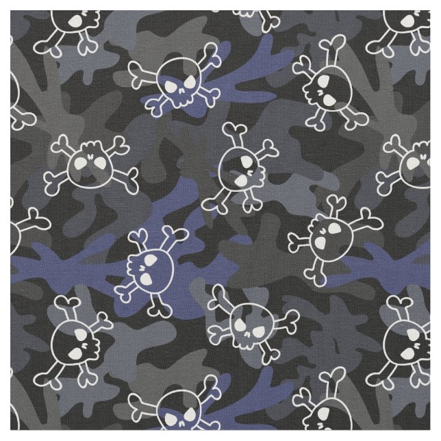 Schwarz-Blau-Camouflage-Muster Stoff (Nahaufnahme)