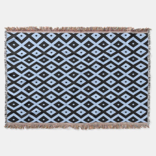 Schwarz-Blau-Diamantmuster Decke (Vorderseite)