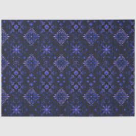 Schwarz-Blau-Flora-Schneeflocken Weihnachten Seidenpapier
