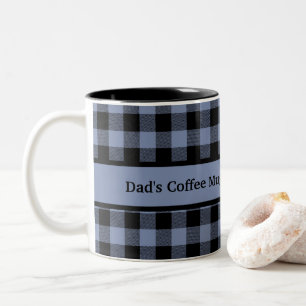 Schwarz-blau kariert, Buffalo-Karot, Holzfäller  Zweifarbige Tasse