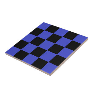 Schwarz-Blau-Karo-Keramik Fliese