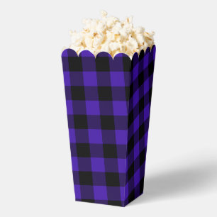 Schwarz-Blau-Karo Muster Popcornbox Geschenkschachtel