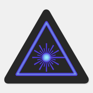 Schwarz-Blau-Laser-Warnaufkleber Dreieckiger Aufkleber