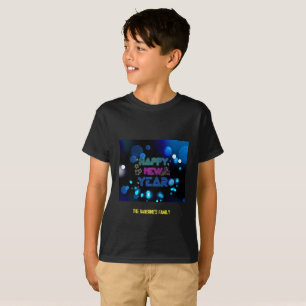 Schwarz & Blau Midnight Sparkle Neon Glow Neujahr T-Shirt
