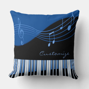 Schwarz & Blau Musikalische Melodie Kissen