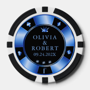 Schwarz-Blau-Poker-Chips Pokerchips