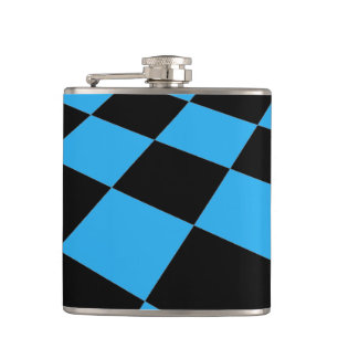 Schwarz-Blau-Prüfmuster Flachmann