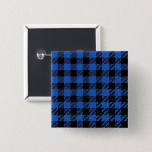 Schwarz-Blau-Schachbrettmuster Button