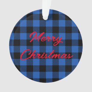 Schwarz-Blau-Schachbrettmuster Ornament