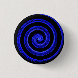 Schwarz-Blau-Spirale Button