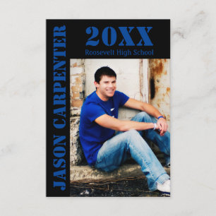 Schwarz/Blau-Stift - 3 x 5 Grad-Ankündigung Einladung