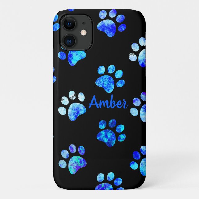 Schwarz-blau Texturfarben Druckmuster Personalisie Case-Mate iPhone Hülle (Rückseite)