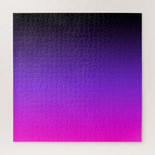 Schwarz Blau Violett und Neonrosa Ombre