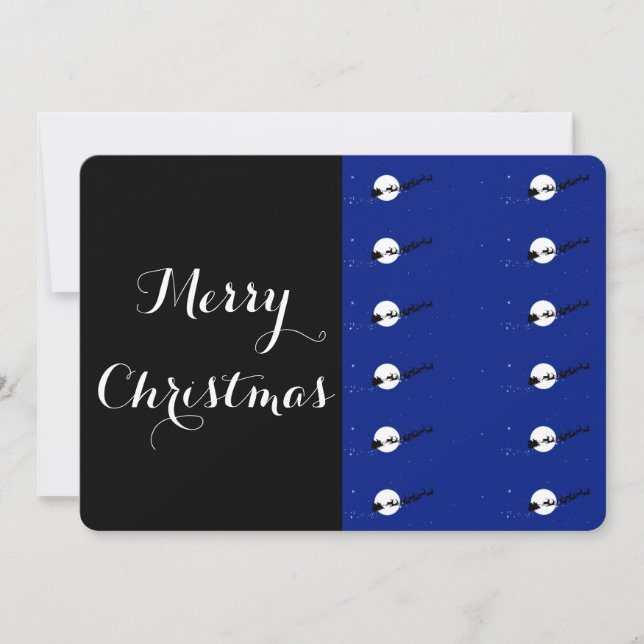 Schwarz-Blau-Weihnachtseinladung Einladung (Vorderseite)