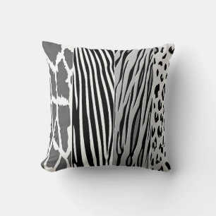 Schwarz-Blau-Weiß-Tier gedruckt Zebra St. Kissen
