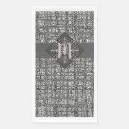 Schwarz Blau X's and O's Pattern Gray Karo Monogra Serviette