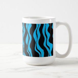 Schwarz-Blau-Zebrastreifen Kaffeetasse