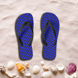 Schwarz-blaue diagonale Streifen Erwachsene Flip F Flops