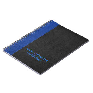 Schwarz-blaue Imitate Leder Textur-Notebook Notizblock