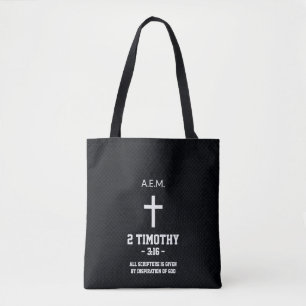Schwarz blaue Skala Muster Bibel Verse Christlich Tasche