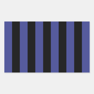 Schwarz-blaue Streifen Rechteckiger Aufkleber
