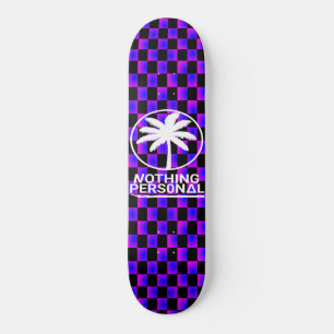 Schwarz-blauer Farbverlauf-Schachbrettmuster Skateboard