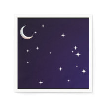 Schwarz-blauer Gradient Nacht Motiv Serviette