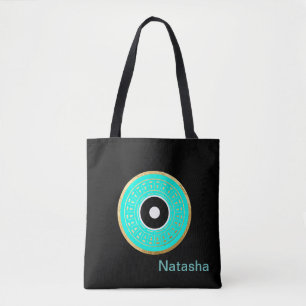 Schwarz, Blaues Böse Personalisiert Auge Tasche
