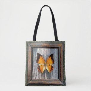 Schwarz-Bordeauxpas Butterfly Tote Bag Tasche