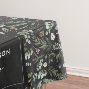 Schwarz-botanisch elegante moderne Geschenkdekorat Tischdecke