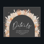 Schwarz-botanisch-elegante Pampas Hochzeitsdetails<br><div class="desc">Moderne schwarz-böhmische Terracotta Pampas Gras botanische stilvolle Hochzeitsdetails Karte.</div>