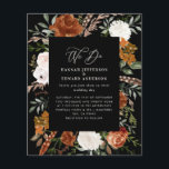 Schwarz-botanische Hochzeitsdetails im Budget einl Flyer<br><div class="desc">Budget rustikale Aquarellblumen Hochzeit einladen und Details Karte. Mit schönem Rost,  Terrakotta,  rot-rosa,  schwarz und schlängelgrüne Pampas Gras Eukalyptus Aquarell Details. Diese moderne Hochzeitsfeier lädt zum Set des Stils für Ihren großen Tag ein.</div>