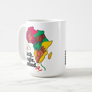 Schwarz, Bougie und gesegnet, Frauen Schwarze Gesc Kaffeetasse