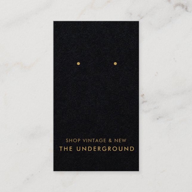 Schwarz-Brass-Ohrring-Display-Karte Visitenkarte (Vorderseite)