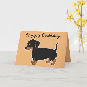Schwarz/Braun Dackel Happy Birthday Card Karte