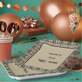 Schwarz-Braun-Griechisch-Mittelmeer-Dusche Pappteller