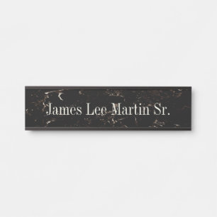 Schwarz-Braun-Hängeklammer Name Plate Türschild