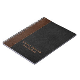 Schwarz-Braun-Imitat-Leder-Textur-Notebook Notizblock