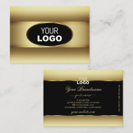 Schwarz-Braun-Ombre-Logo Dunkle Gold-Dekorrahmen Visitenkarte