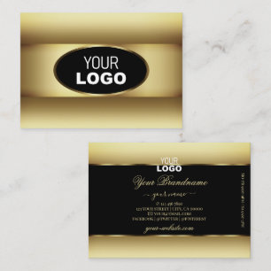 Schwarz-Braun-Ombre-Logo Dunkle Gold-Dekorrahmen Visitenkarte