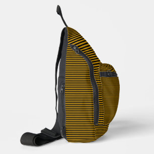 Schwarz-Braun-Streifen Crossbody Bag