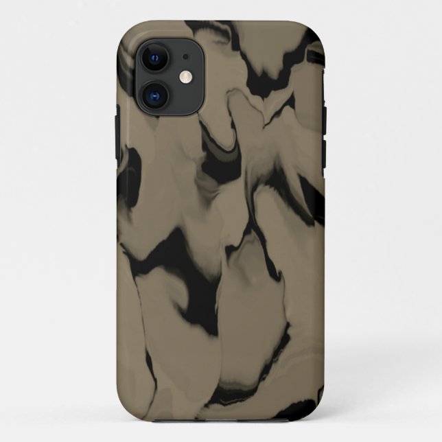 Schwarz-Braun-Wellen Case-Mate iPhone Hülle (Rückseite)