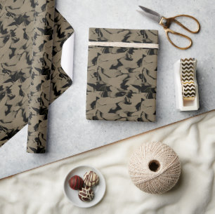 Schwarz-Braun-Wellen Geschenkpapier