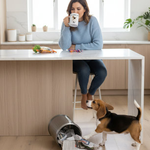 Schwarz & Braune Beagle Tasse / Typografie / Perso