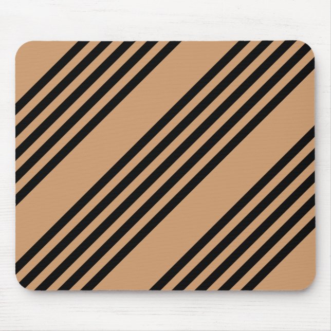 Schwarz-Bräune-Fünf-Streifen-Muster Mousepad (Vorne)