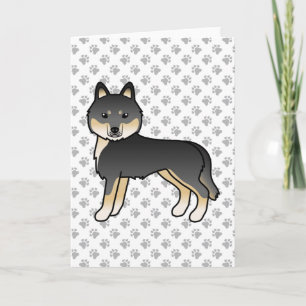 Schwarz-brauner sibirischer Husky süßer Cartoon-Hu Karte