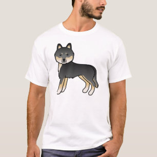 Schwarz-brauner sibirischer Husky süßer Cartoon-Hu T-Shirt