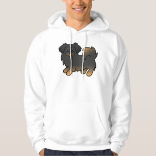 Schwarz-brauner Tibet-Spaniel süßer Cartoon-Hund Hoodie
